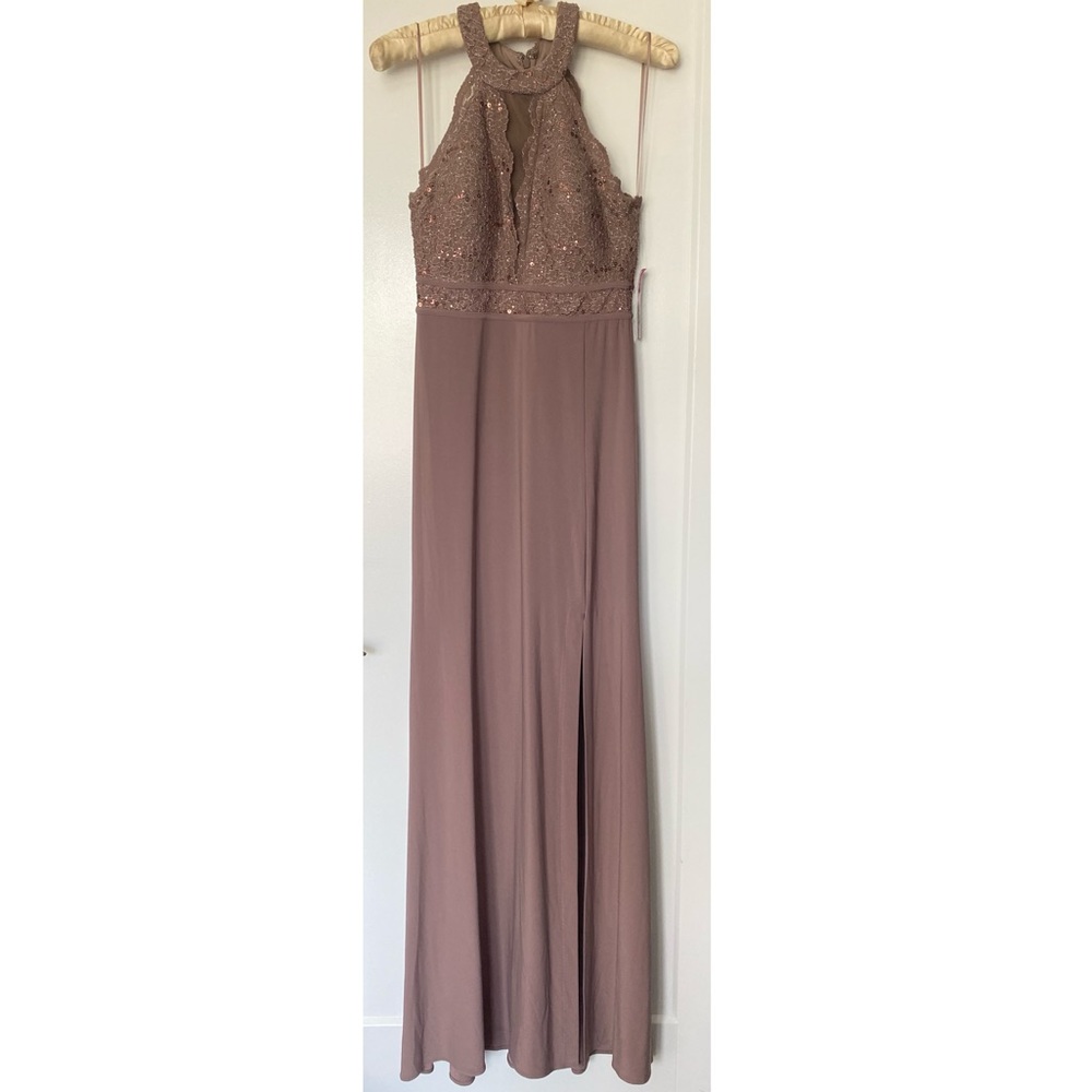 NWT Morgan & Co. Dress. Slit. Wedding. Formal.Maxi